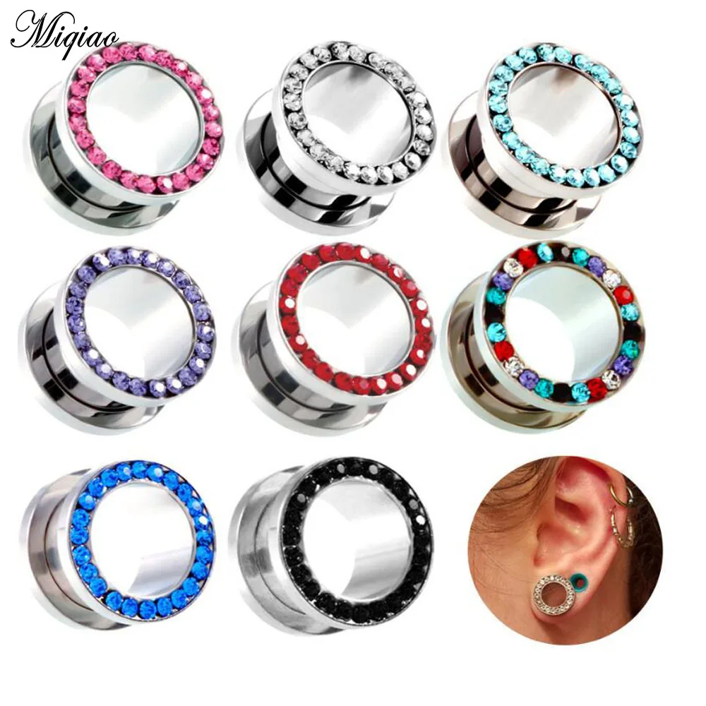

Miqiao 2pc Stainless Steel 316L Ear Plugs and Tunnels Ear Piercings Earlets Screwed Expander Ear Gauges Piercings Body Jewelry