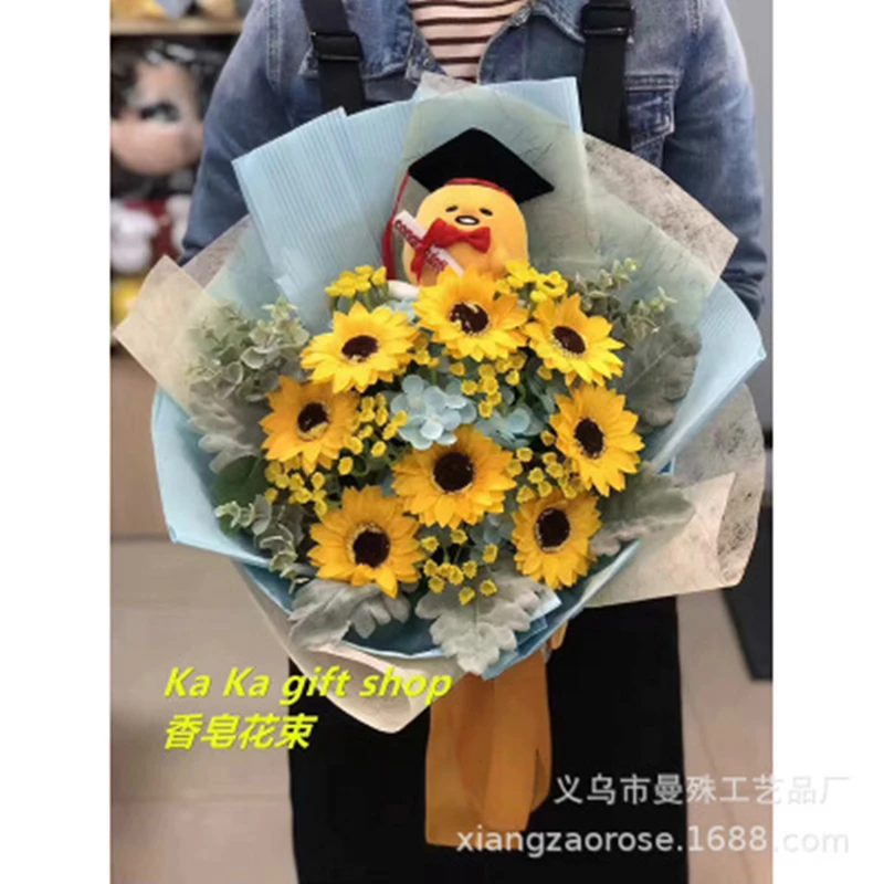 

25Pcs Sunflower Soap Flower Head Bouquet Gift Box Decor With Soap Flower DIY Wedding Christmas Home Decor Flower Shop Supplies