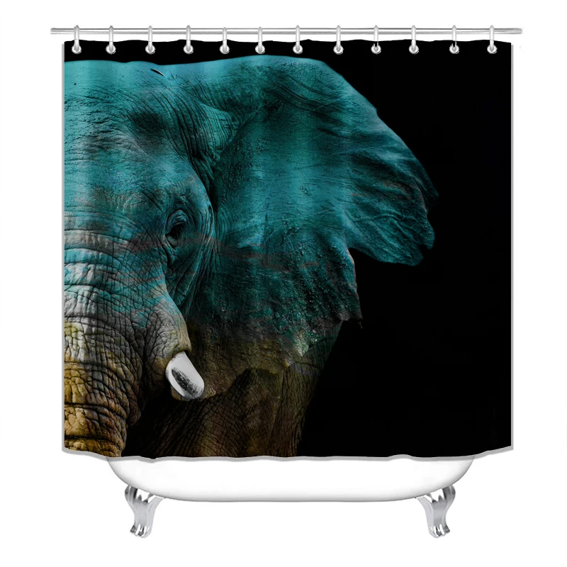 

Shower Curtain, Bathroom Curtains Accessories-Blue Elephant,Decorations