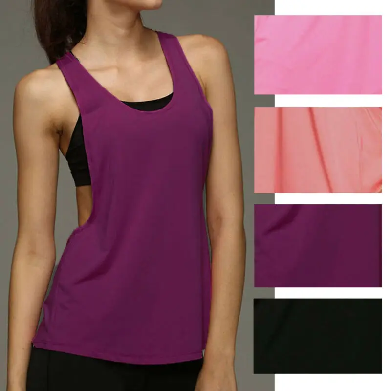 2019 Повседневная Спортивная майка для фитнеса Женская без рукавов тренировок