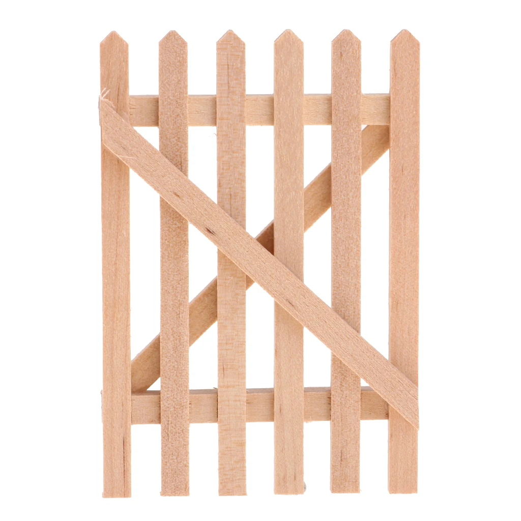 Неокрашенный 1/12 кукольный домик Миниатюрный деревянный барьер забор ворота