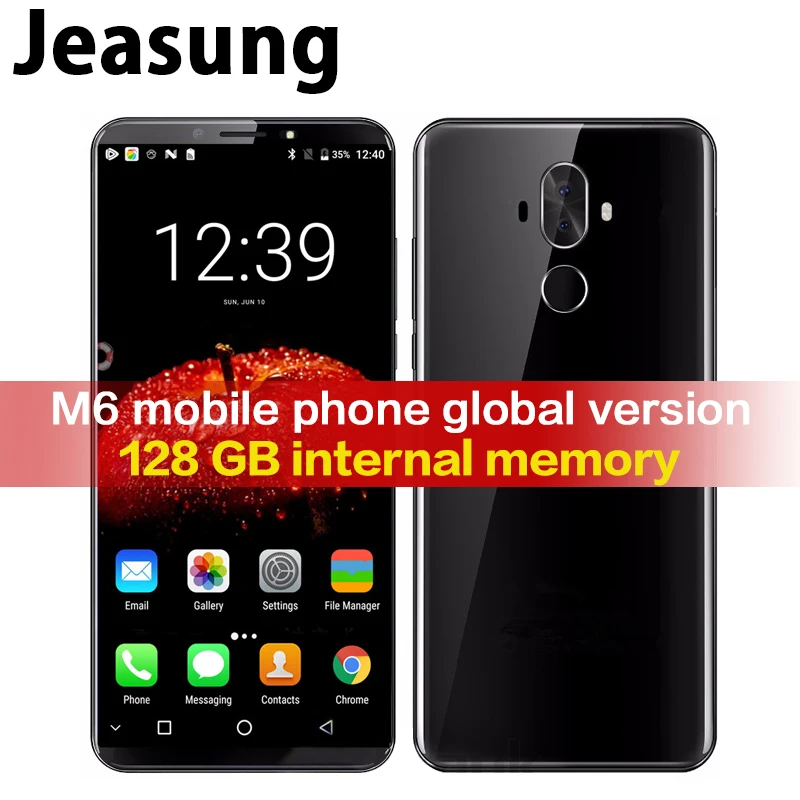 Jeasung Pulada M6 5,9 дюймов 4G LTE смартфон 6+ 128 ГБ MT6757 Восьмиядерный Android 8,0 мобильный телефон с usb-кабелем для зарядки