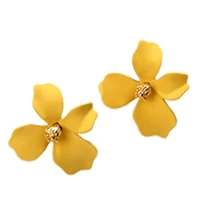 fashion ear jewelry spray paint flower stud earrings for women korea sweet lovely with irregular petals party gift