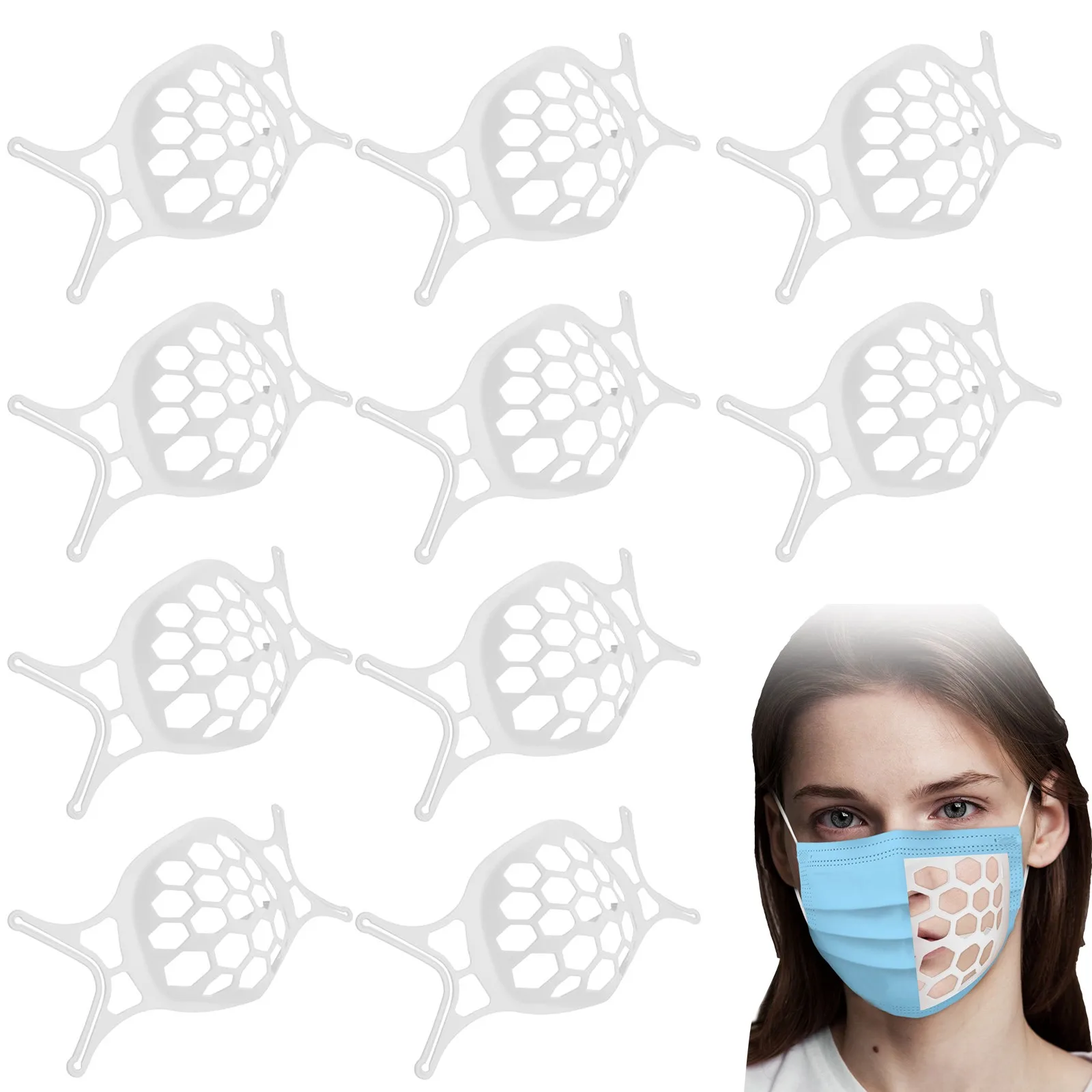 Улучшенный силиконовый 3d Кронштейн для бандана-маски 10 шт. внутренняя