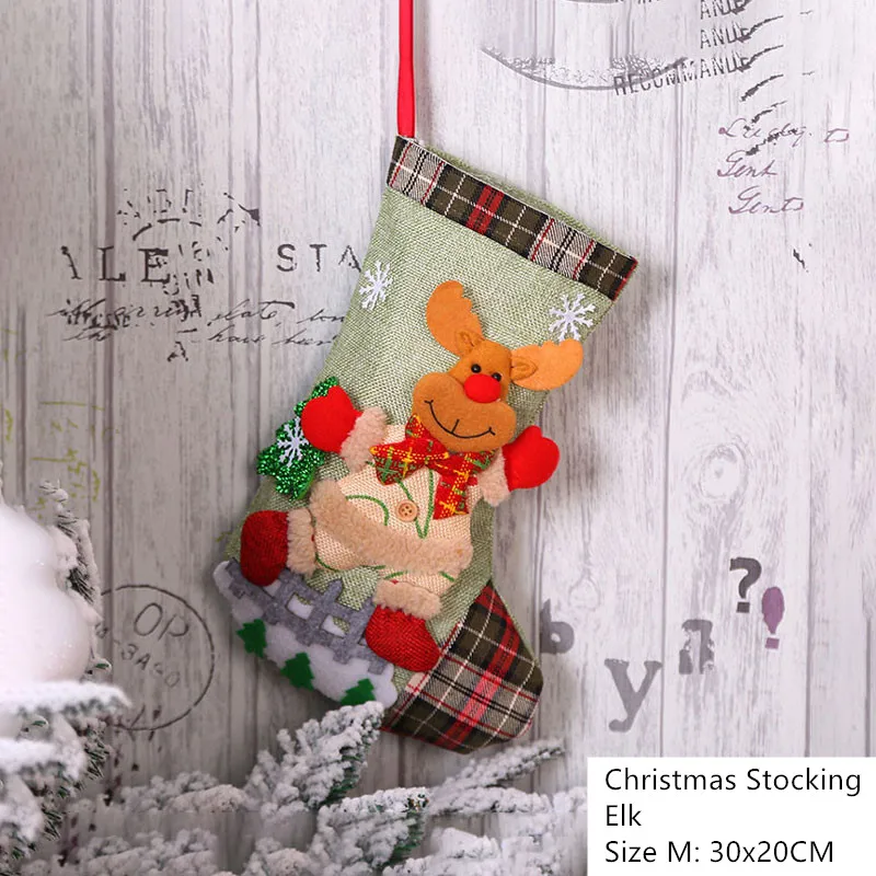 Christmas Stocking D Рождественские украшения для дома 4 м Мерцающие Звезды бумажные гирлянды Рождественская елка кулон год подарок Noel Deco Navidad украшения - Цвет: Christmas Stocking D