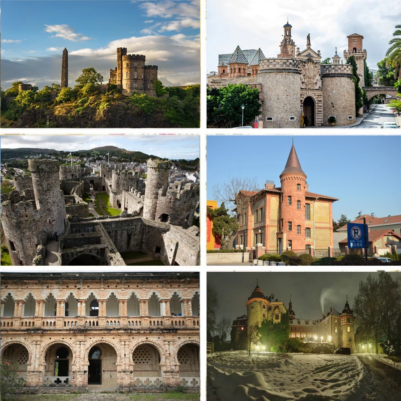 Виниловый фон для фотосъемки Nitree Европейский средневековый потертый замок