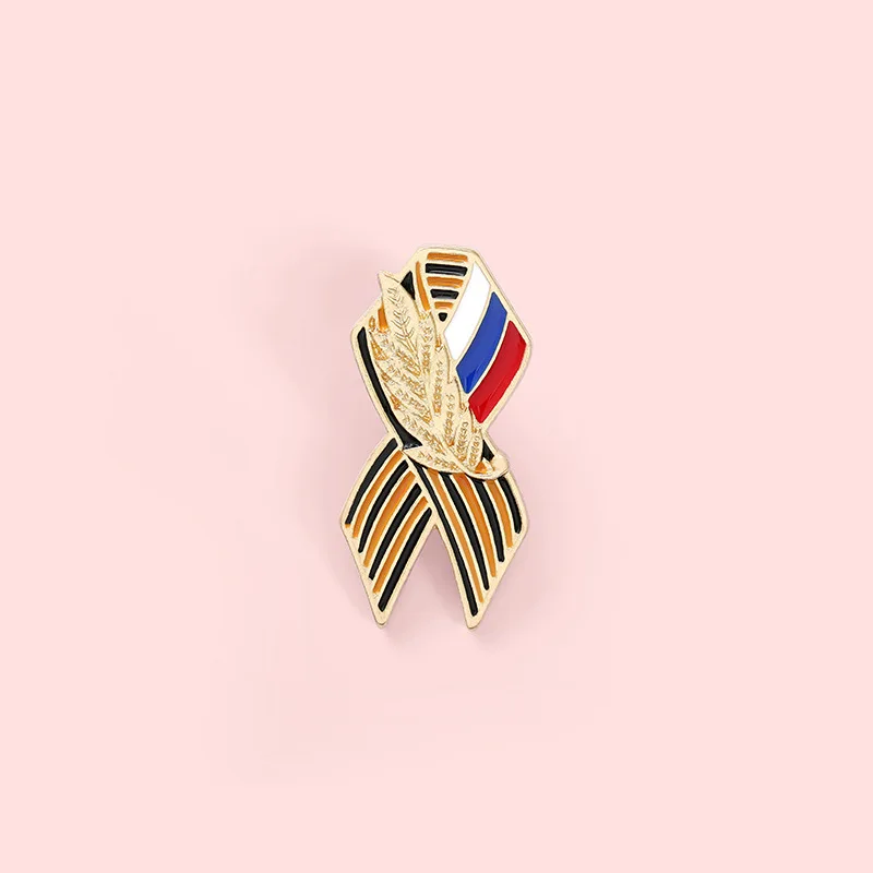 St. George Ribbon Badge with Russian Flag Of Saint Victory Day Enamel Lapel Pin Brooches Men Women Jewelry Accessories | Украшения и