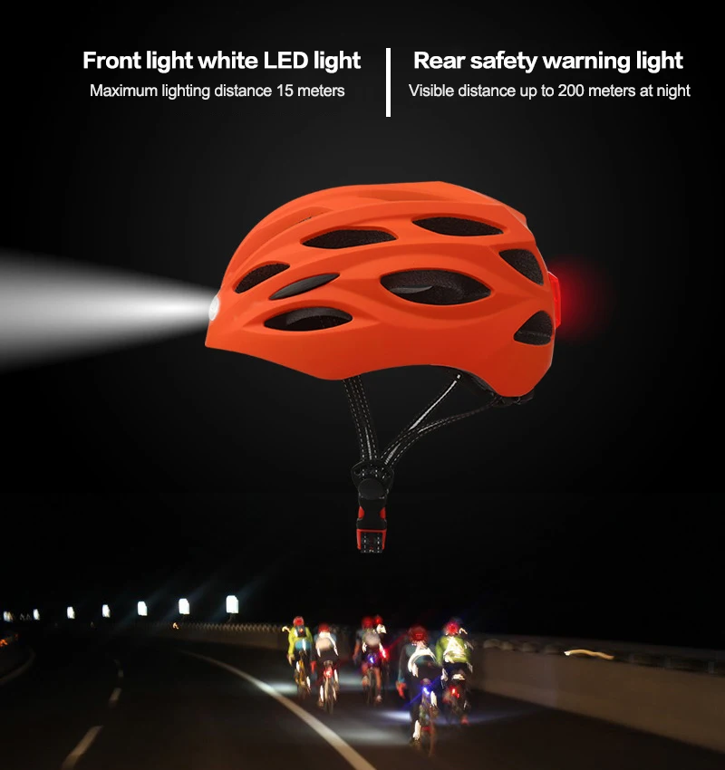 

LED Lamp Cycling Bicycle Helmet Prosessional Bike LED Light Cap Headlight Taillight for Scooter Motorcycle Cycling Helmet