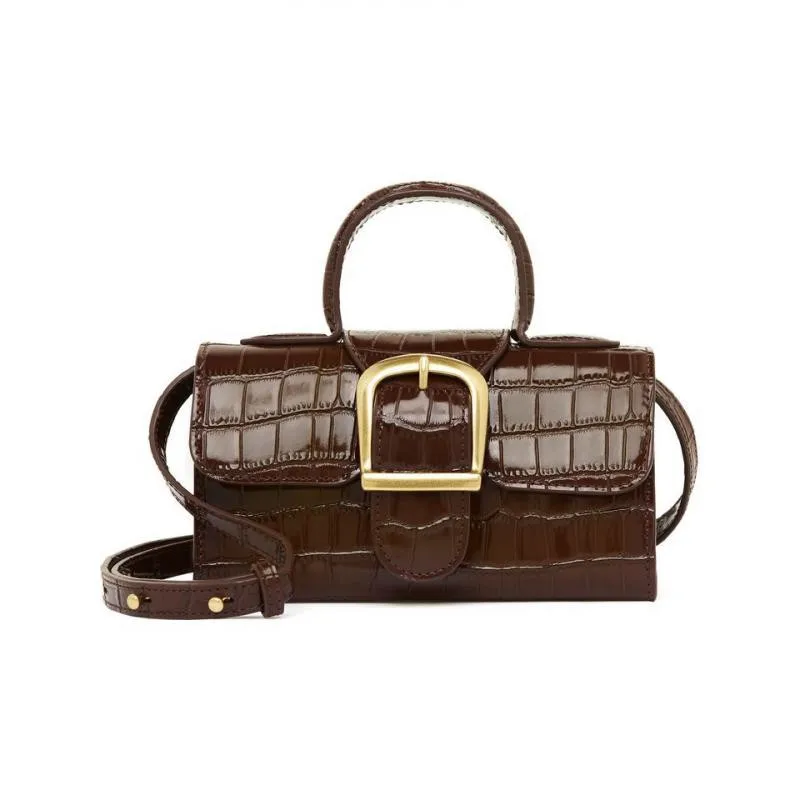 Женская сумка сетчатая красная винтажная квадратная сумка-слинг с крокодиловым