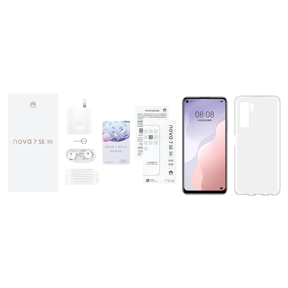 Глобальная версия Huawei Nova 7 SE 5G смартфон 8G 128G Kirin 820 64MP Quad Rear Cams 6 5 '&#x274000mAh мобильные