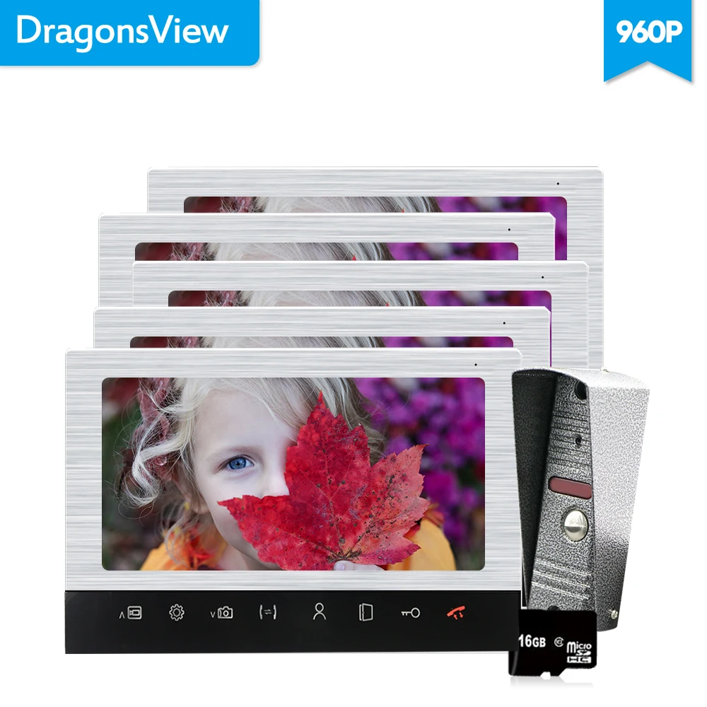 Dragonsview 10 дюймовый 960P AHD проводной видеозвонок с HD камерами разблокировка домофона