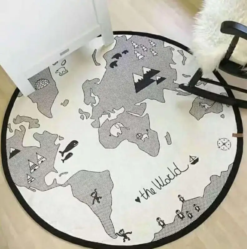 Игровой коврик с картой мира для детей креативный Детский Мат игр Круглый