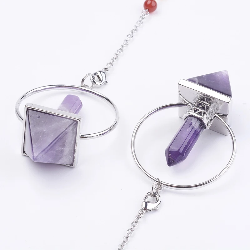 3 нити в комплекте фиолетовая розовая черная прозрачная подвеска маятник с