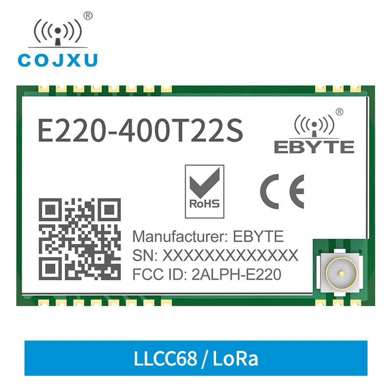 

EBYTE E220-400T22S 433MHz LoRa Module 22dBm ISM band Wireless UART Module SMD IPEX Antenna Anti-interference Long Distance