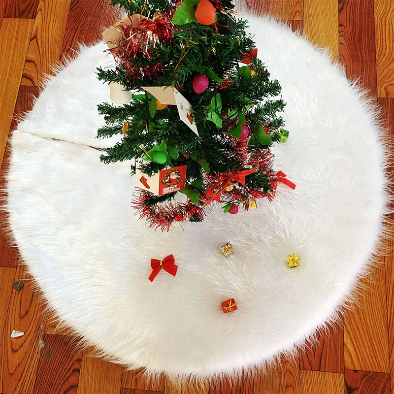 

Белая плюшевая юбка на рождественскую елку, 78/90/122 см, украшения на новый год, праздник, коврик, реквизит для фотосъемки