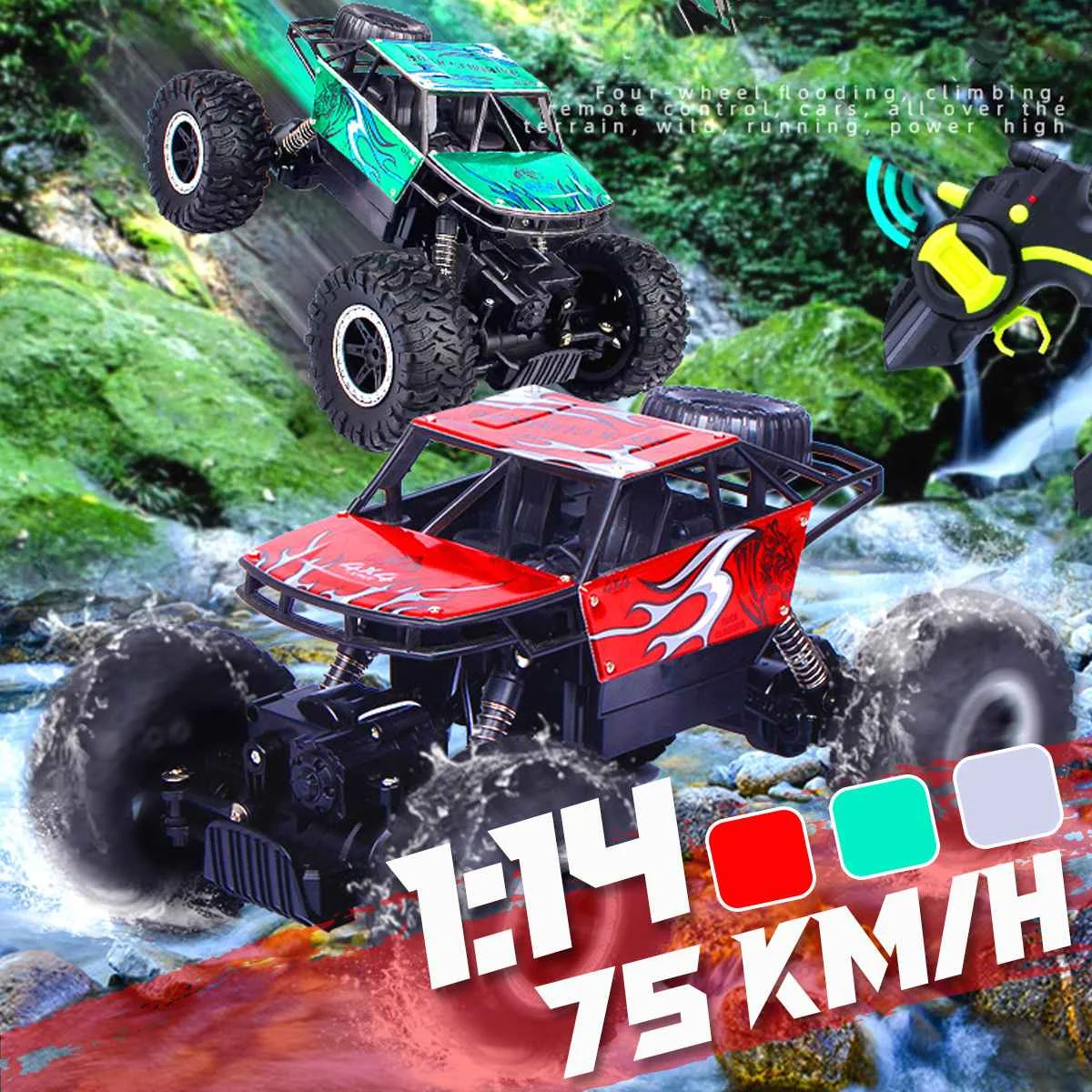 

1:14 RC Car 75KM/H High Speed Drift Racing Off-Road Vehicle Car Remote Control Toys Climbing Vehicle Christmas Gift