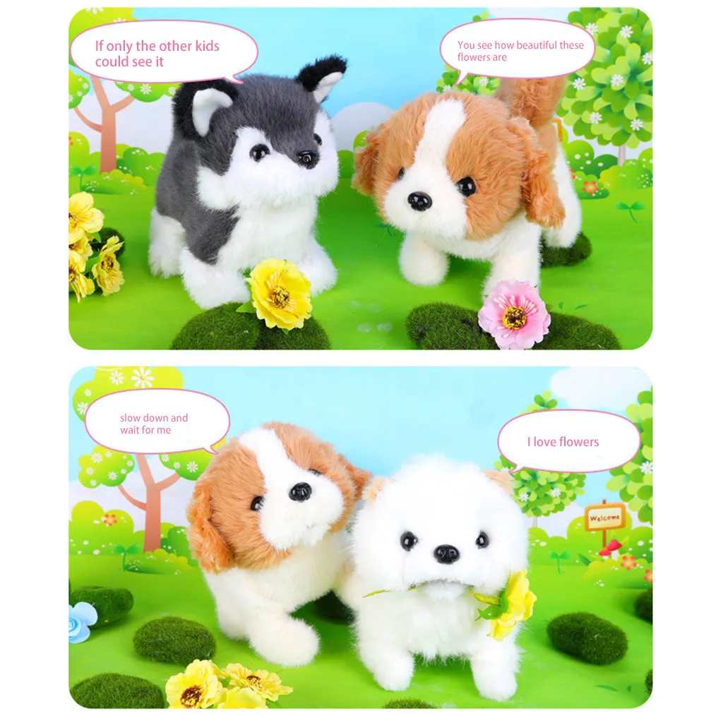 realistic teddy dog lucky Electronic Pet Dog Electric Simulation Children's Toy Will Bark And Walk Puppy plush Stuffed toys | Игрушки и