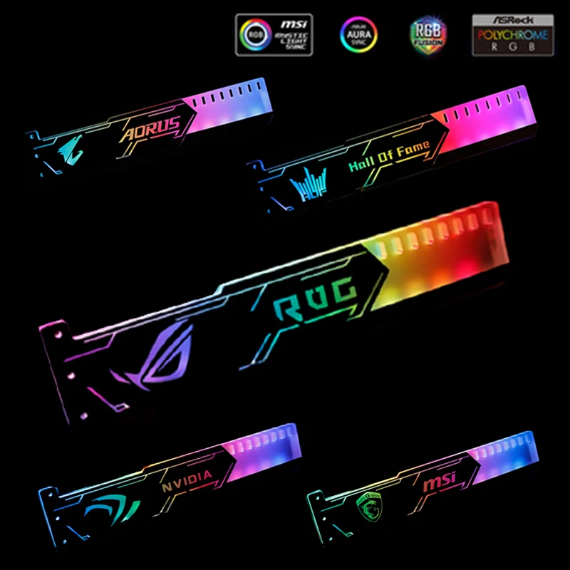 Кронштейн GPU 5В 3PIN A RGB поддержка видеокарты чехол Материнская плата ASUS SYNC Frame NVIDIA ROG
