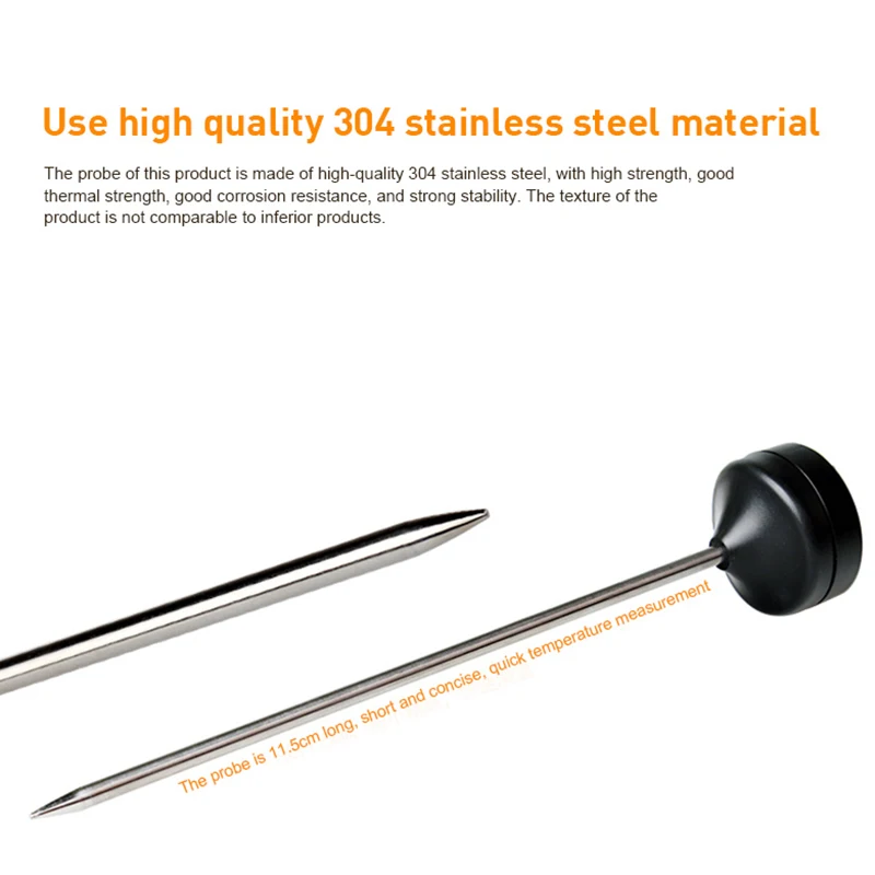 

Kitchen Tool LED Digital Thermometer Display Food Barbecue Baking Thermometer Fast Response High Accuracy Stainless Steel Probe