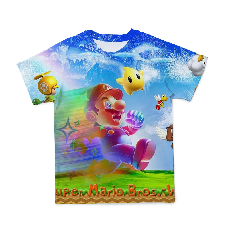 

Color Mario Latest Summer 2021 American Men's Anime 3dt Shirt Fashion Casual Loose Sports Round Neck Short Sleeve