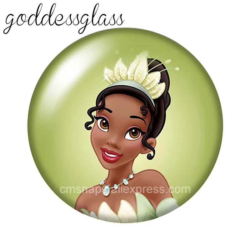 

Disney Tiana the Princess and the Frog 10pcs 12mm/18mm/20mm/25mm Round photo glass cabochon flat back Necklace Making findings