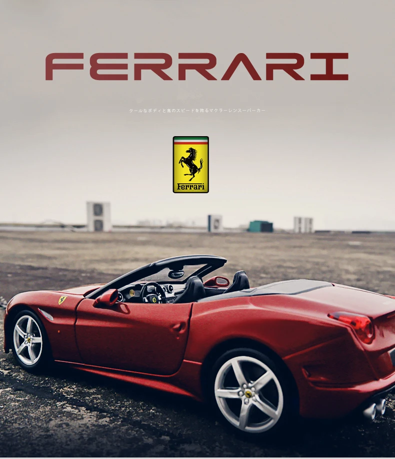 Модель автомобиля Bburago 1:24 FERRARI California T темно красная из сплава|Наземный транспорт|