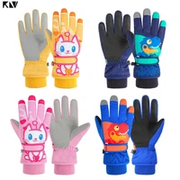 klv 2020 boys girls kids gloves outdoor warm childrens mittens winter waterproof windproof thick ski gloves cartoon baby gloves