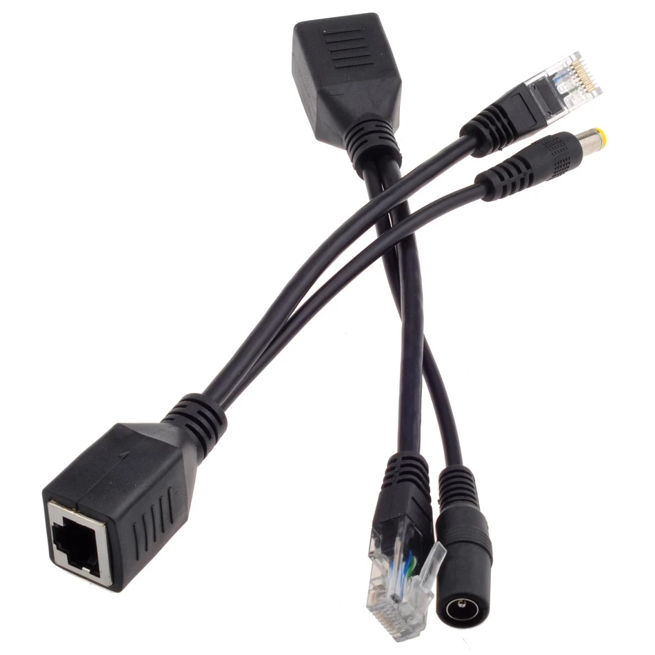 

POE Splitter Switch POE Cable Adapter 5V 12V 24V 48V Power Supply Cable Metal Lan RJ45 Port for 2MP 5MP IP Cameras