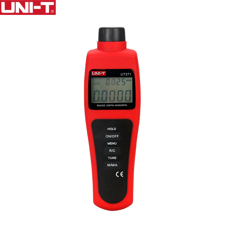 

UNI-T Digital Laser Tachometer Non-contact Data Hold Odometer/MAX/MIN/AVG Mode RPM Range 10~99999RPM USB Interface UT371 UT372