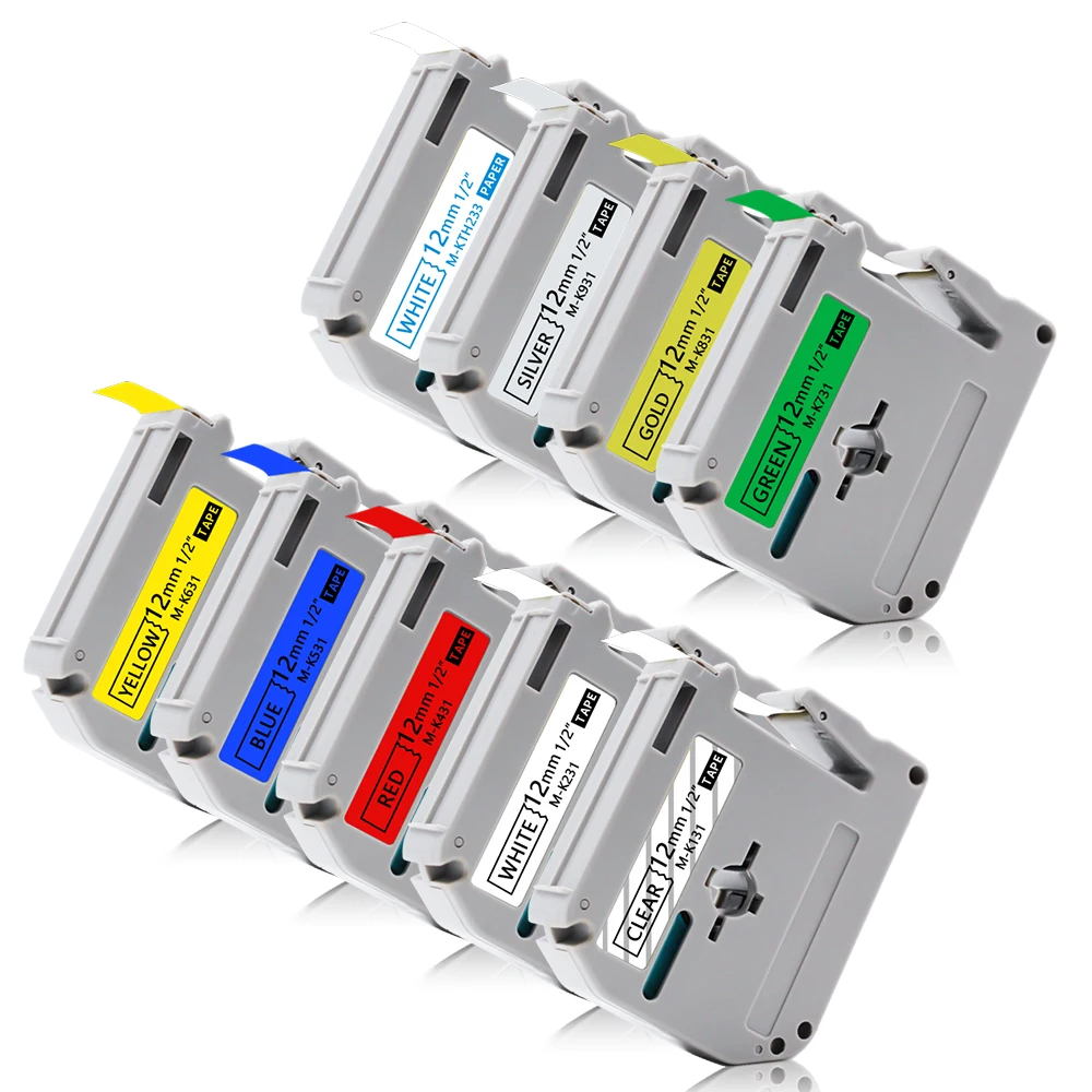 Лента для этикеток UniPlus 12 мм Brother MK131 печати букв MK531 MK631 MK731 смешанный цвет|Ленты