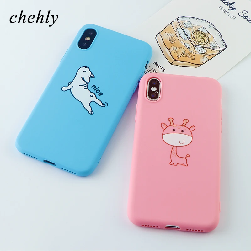 Funny Phone Case for IPhone 6s 7 8 11 Plus Pro X XS Max XR Cute Animal Cases Soft Silicone Fitted Cell Accessories Covers | Мобильные