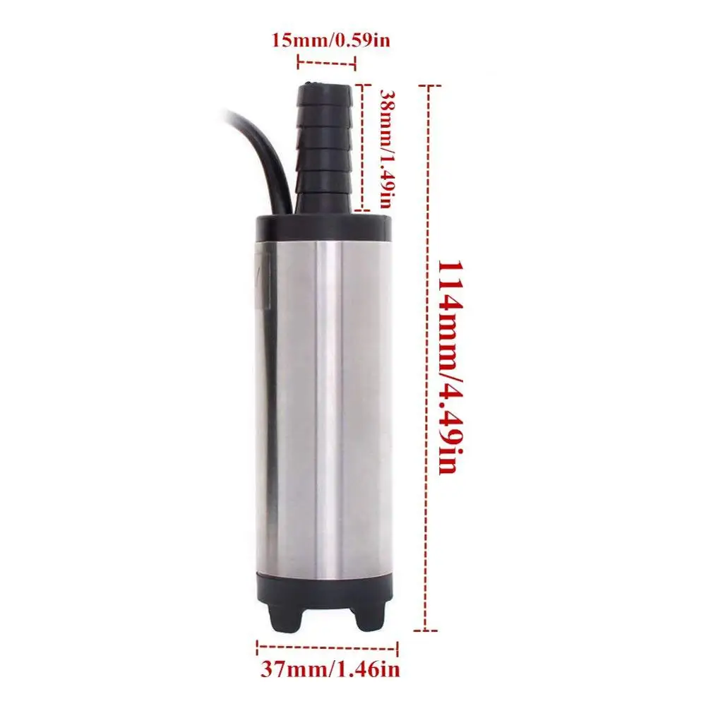 

Portable Mini 12V 24V DC Electric Submersible Pump For Pumping Diesel Oil Water Aluminum Alloy Shell 12L/min Fuel Transfer Pump