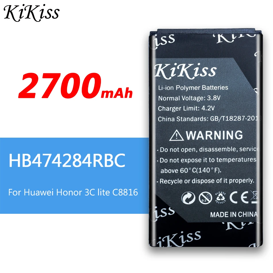 Аккумулятор HB474284RBC емкостью 2700 мАч для Huawei C8816 Y550 Y560 Y625 Y635 G521 G620 Y5 Honor 3c