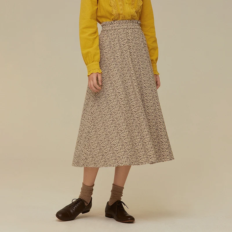 INMAN/осенне-зимняя Эстетическая юбка с цветочным принтом Элегантная женская в