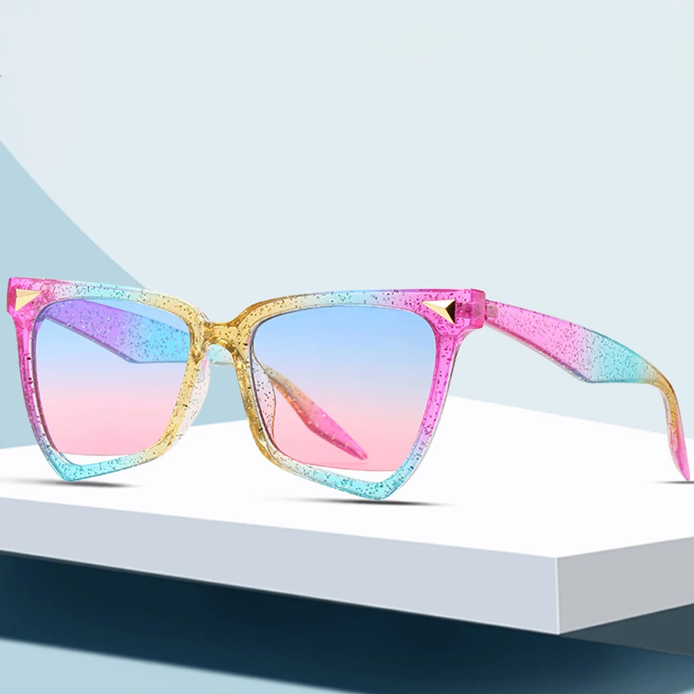 

FS Trendy Women Colorful Oversized Sunglasses Luxury Brand Designer Streetwear Jelly Color Shades UV400 Eyewear