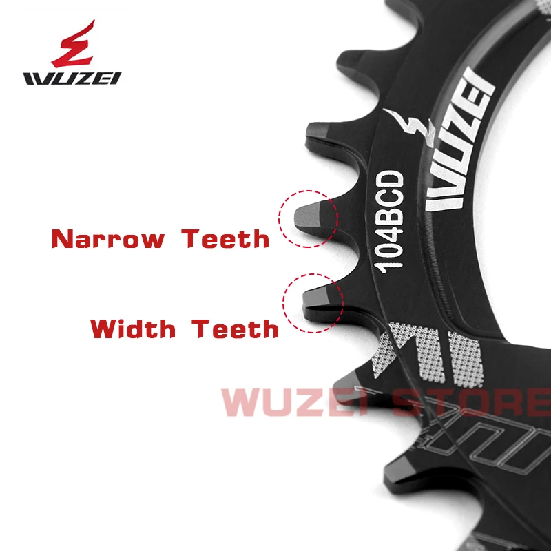 WUZEI 104BCD велосипедные звездочки 32/34T/36/38T Круглый/Овальный узкая широкая цепь из