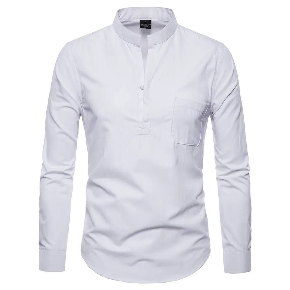 Рубашка SWAGWHAT мужская с длинным рукавом Хлопковая сорочка кроя Slim Fit в