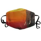 Африканский слон Закат лес удивительная Пылезащитная маска для рта многоразовая Пылезащитная маска для лица Регулируемая защита ушей