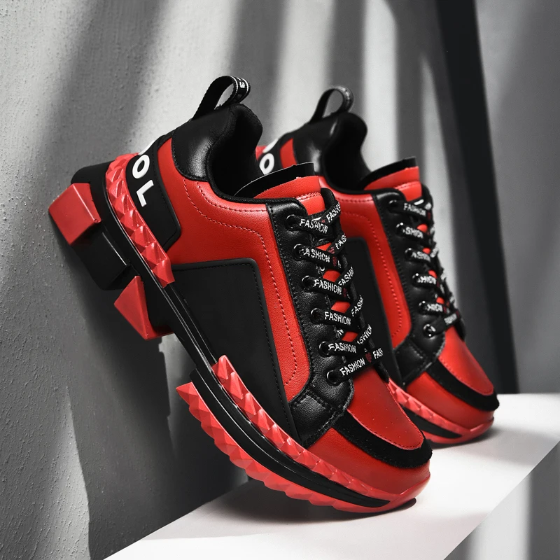 Мужские кроссовки для бега на толстой подошве дышащие занятий спортом открытом