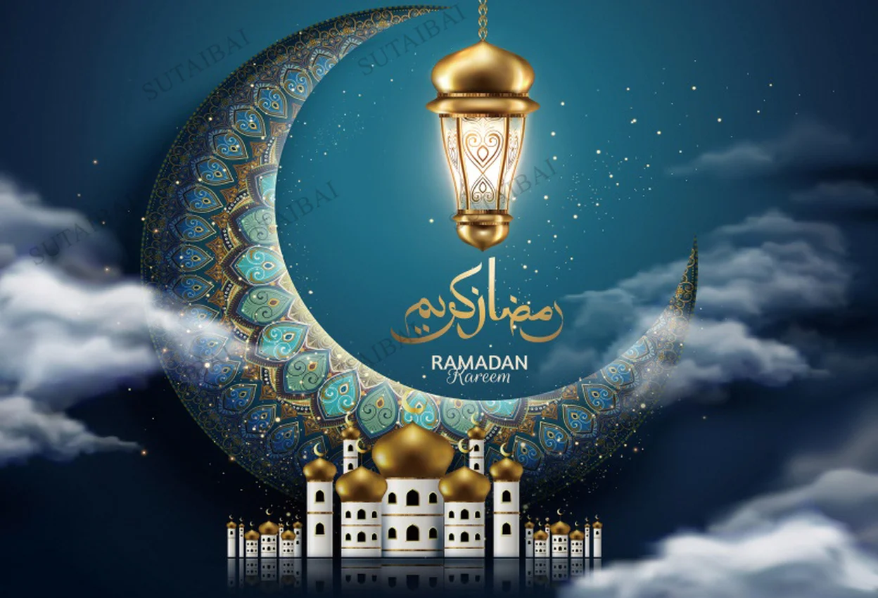 

Eid Mubarak Ramadan Festival Kareem Backdrops Lights Crescent Stars Mosque Bokeh Custom Photo Backgrounds Photography Studio