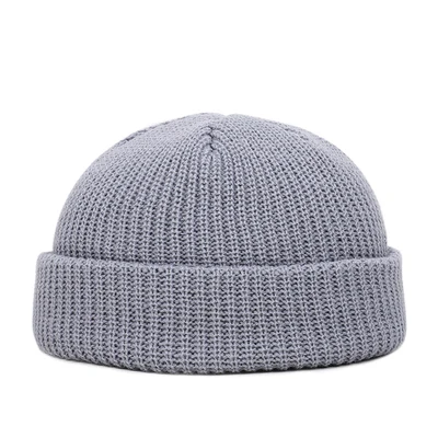 Light gray Однотонные вязаные зимние шапки для женщин и мужчин; зимняя мягкая теплая плотная Удобная шерстяная шапка; Модная вязаная шапка - Цвет: Light gray