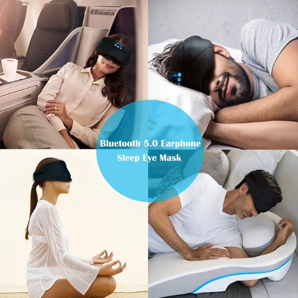 JINSERTA Bluetooth 5,0, беспроводные стерео наушники, 3D маска для сна, повязка на голову, мягкие наушники для сна, маска для сна, музыкальная гарнитура