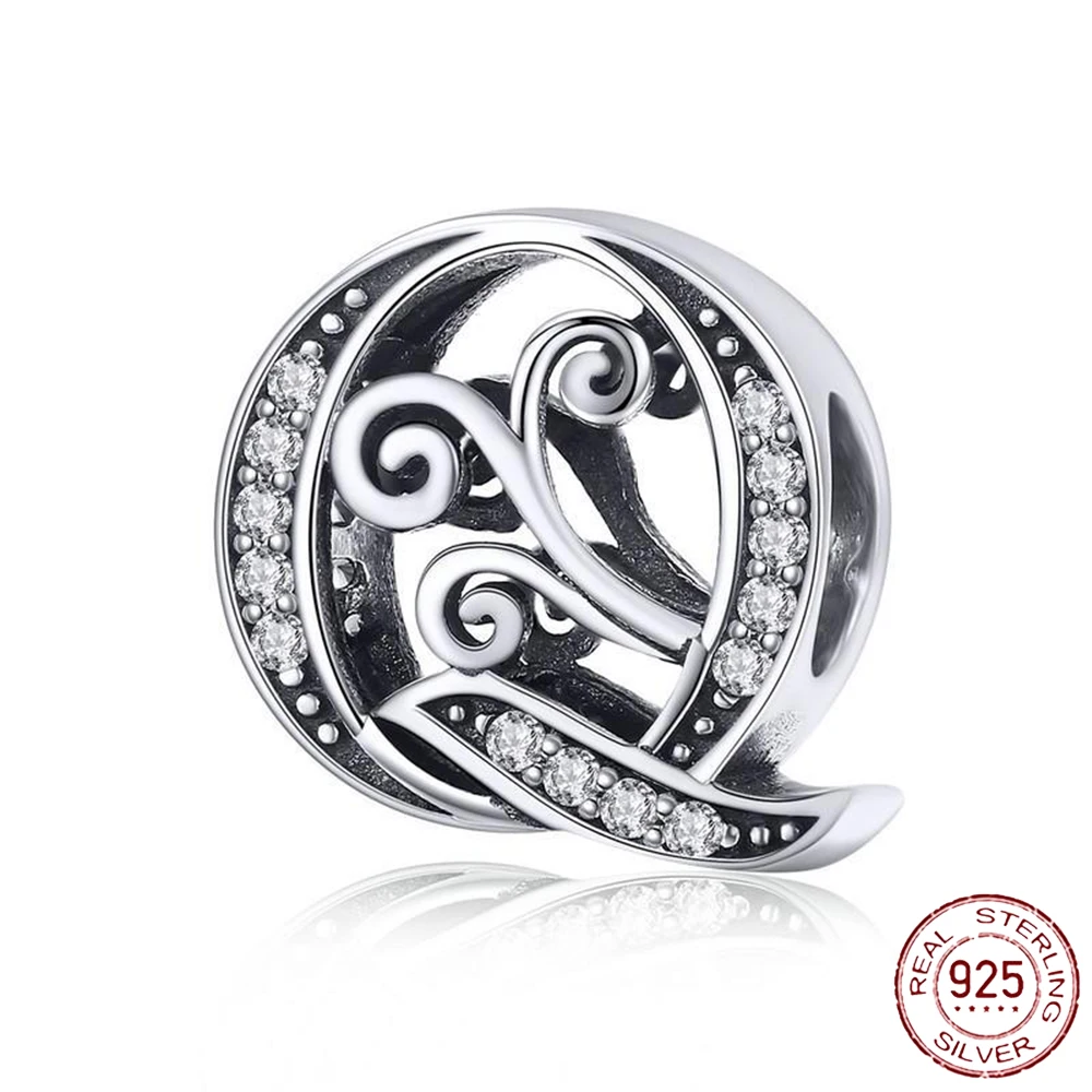 Бусины с подвеской в виде букв искусственный кристалл подвеска-бусина серебро 925