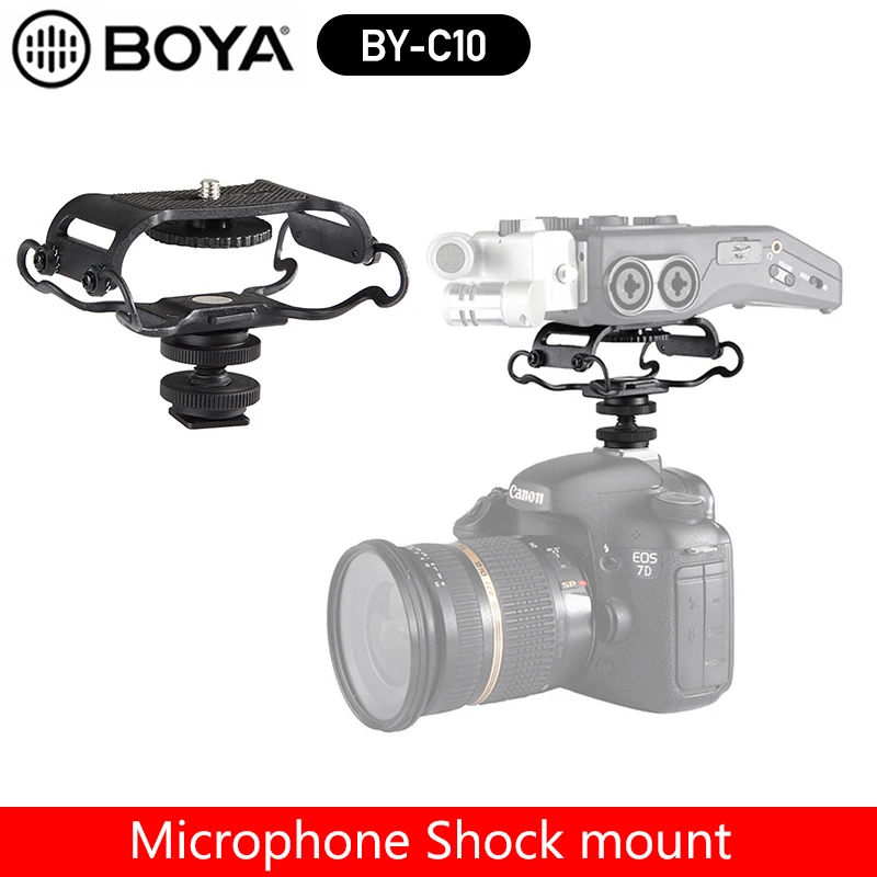 BOYA BY C10 микрофон с амортизатором для зум H4n/H5/H6 Sony Tascam DR 40 05 07 регистраторы Shockmount