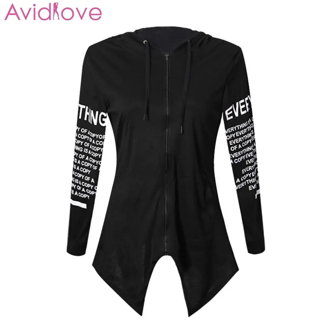 Женское повседневное с длинным рукавом капюшоном буквенным принтом осень зима