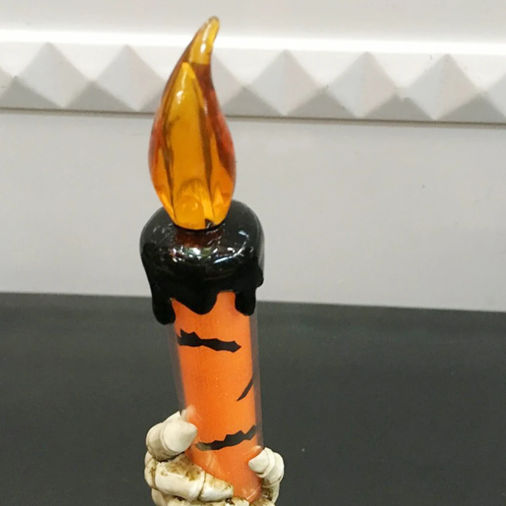 

Halloween LED Skull Skeletal Hand Holder Candle Light Decoration Party Lamp Prop