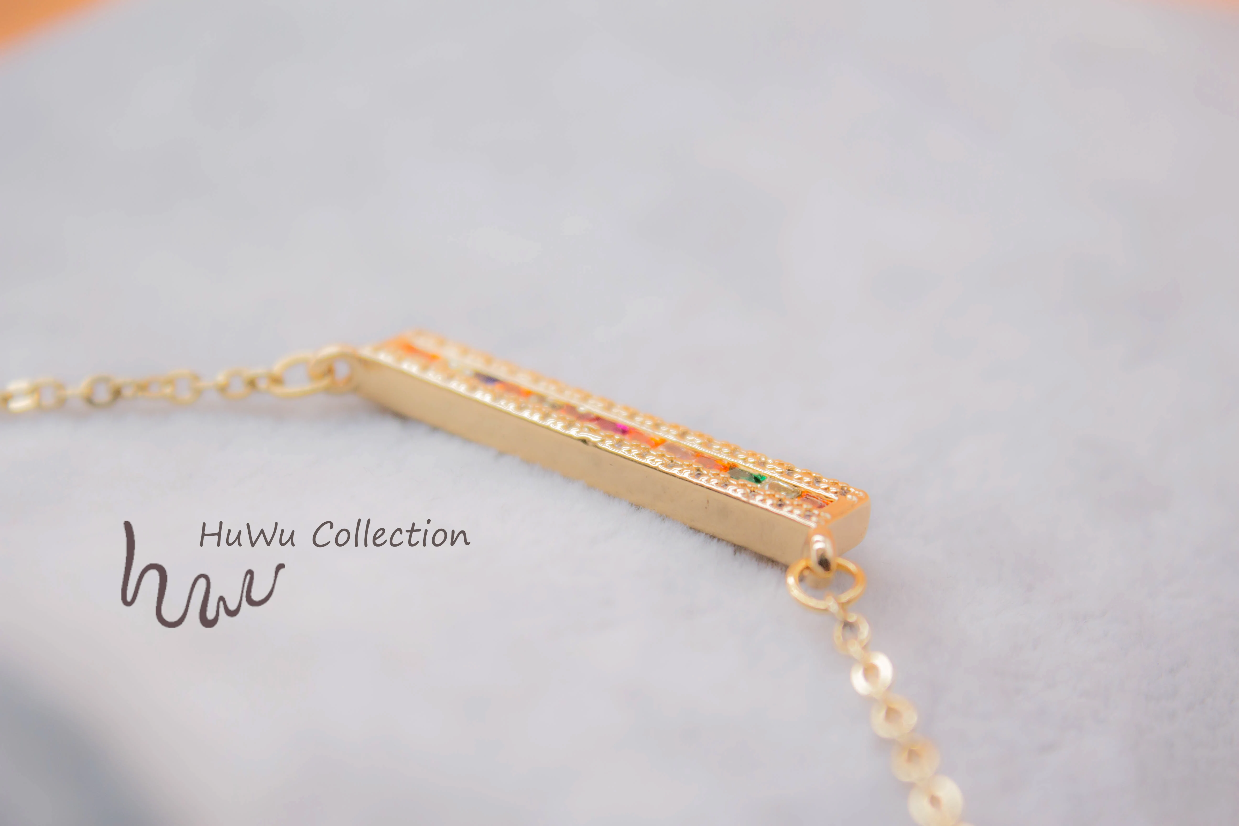 Женская Радужная прямоугольная пластина ожерелье дух женской силы серии