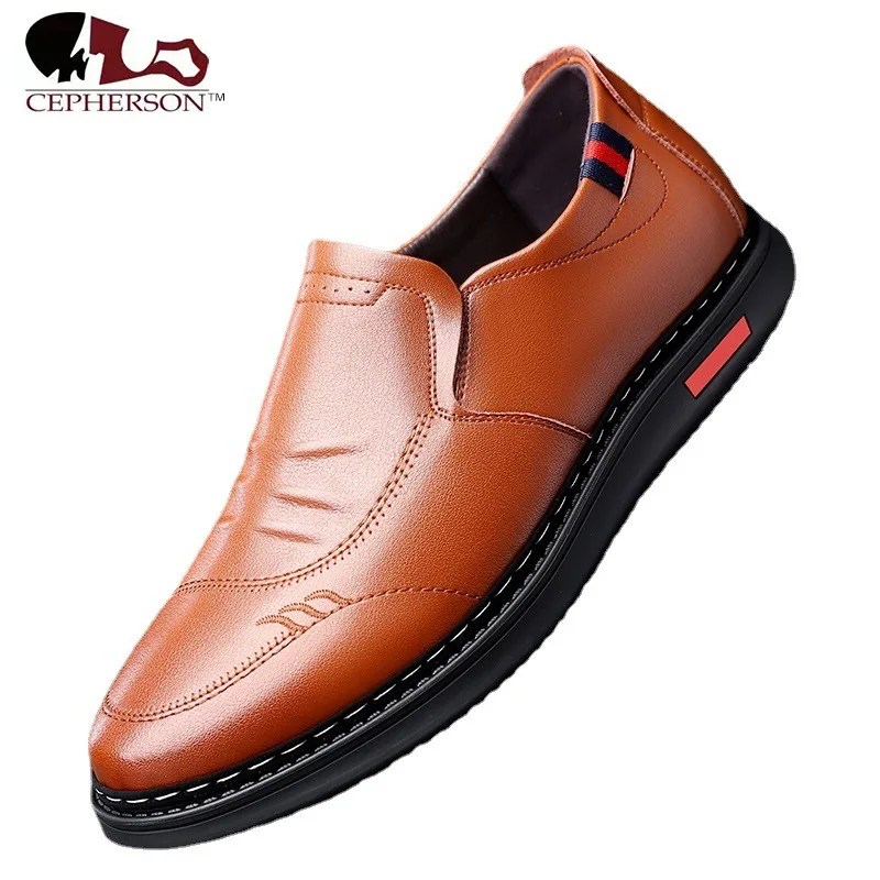 

Men's Leather Shoes Men's 2021 Autumn New Business Casual Soft Bottom Middle-Aged Men's Shoes Dad Shoes Breathable