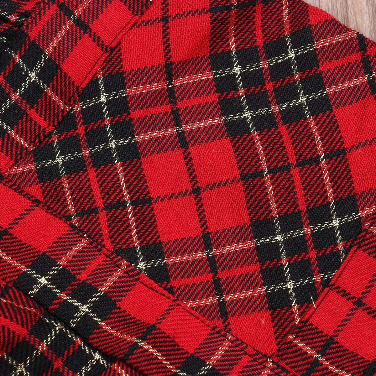Red Plaid Loose Casual Princess Party Long Sleeve Dresses Headwear | Infant Toddler Kids Baby Girl Dress | Newborn Clothing 0-24M image 5
