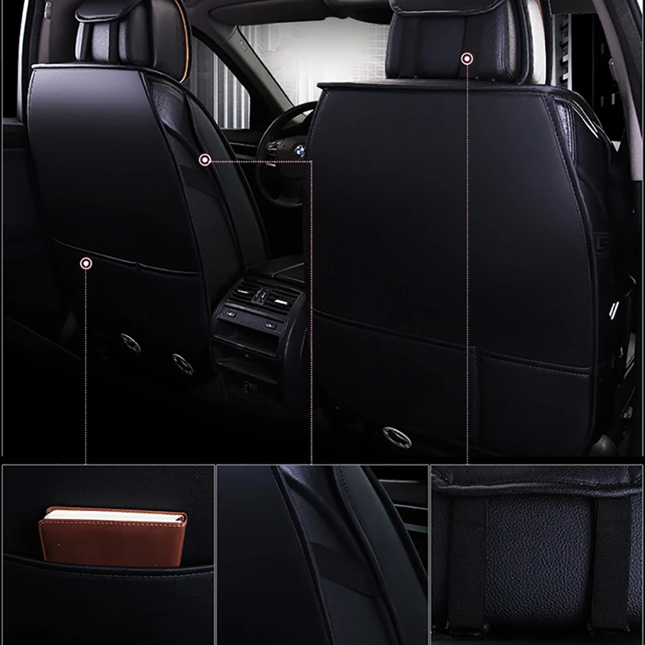 HeXinYan Leather Universal Car Seat Covers for Audi all models a3 a8 a4 b7 b8 b9 q7 q5 a6 c7 a5 q3 auto accessories car styling |